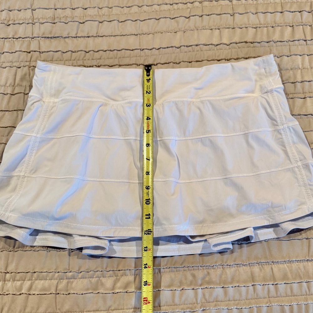 Lululemon Pace Rival Activewear Skirt Skort 12 White Light Grey W8846R - Picture 12 of 12
